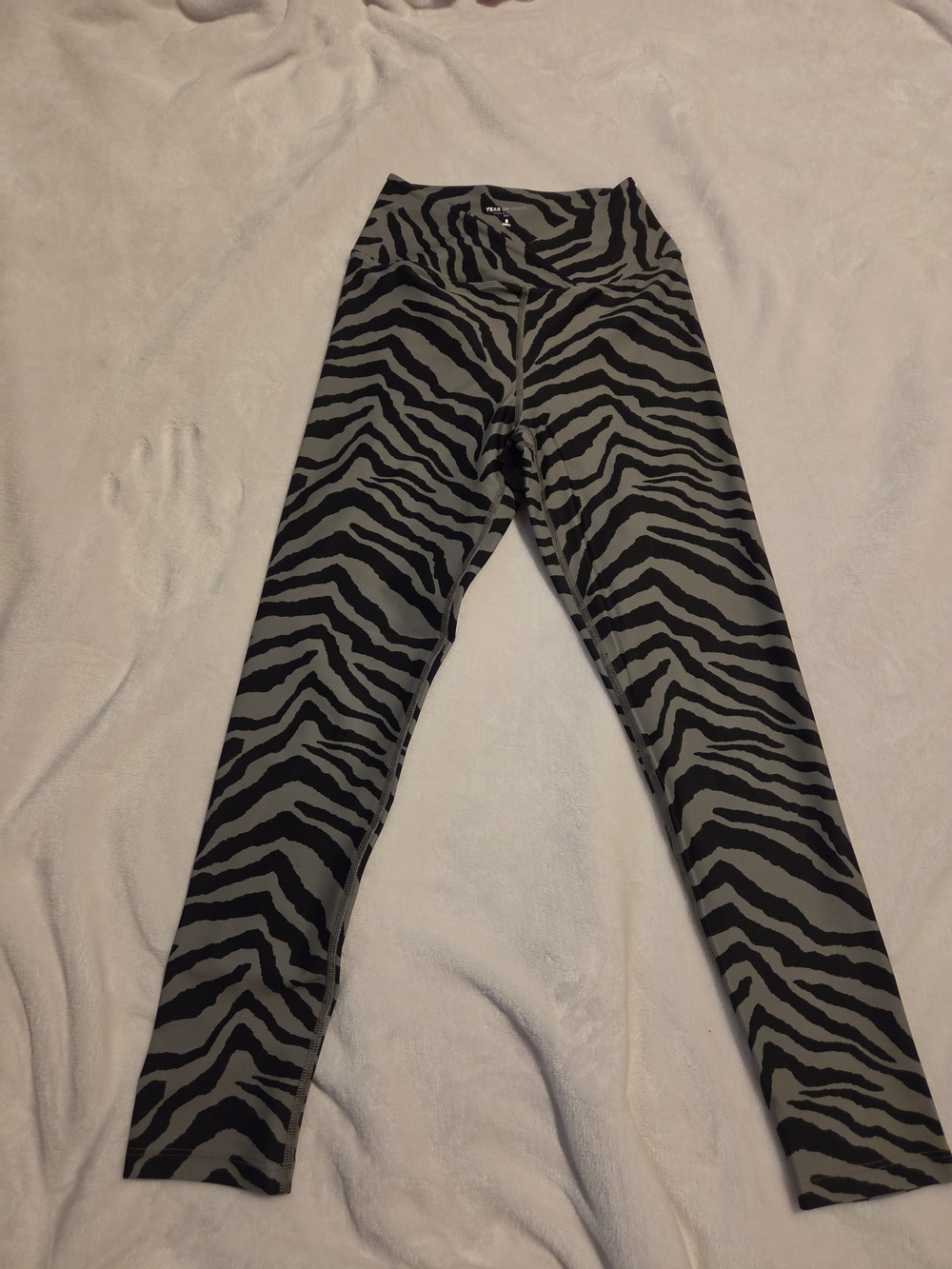 Year of Ours Zebra-Striped Leggings - Black & Green